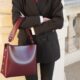 avrego shoulder leather bag in bordeaux